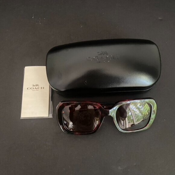 Coach Milky Wine Tortoise Frame Sunglasses - Picture 1 of 6